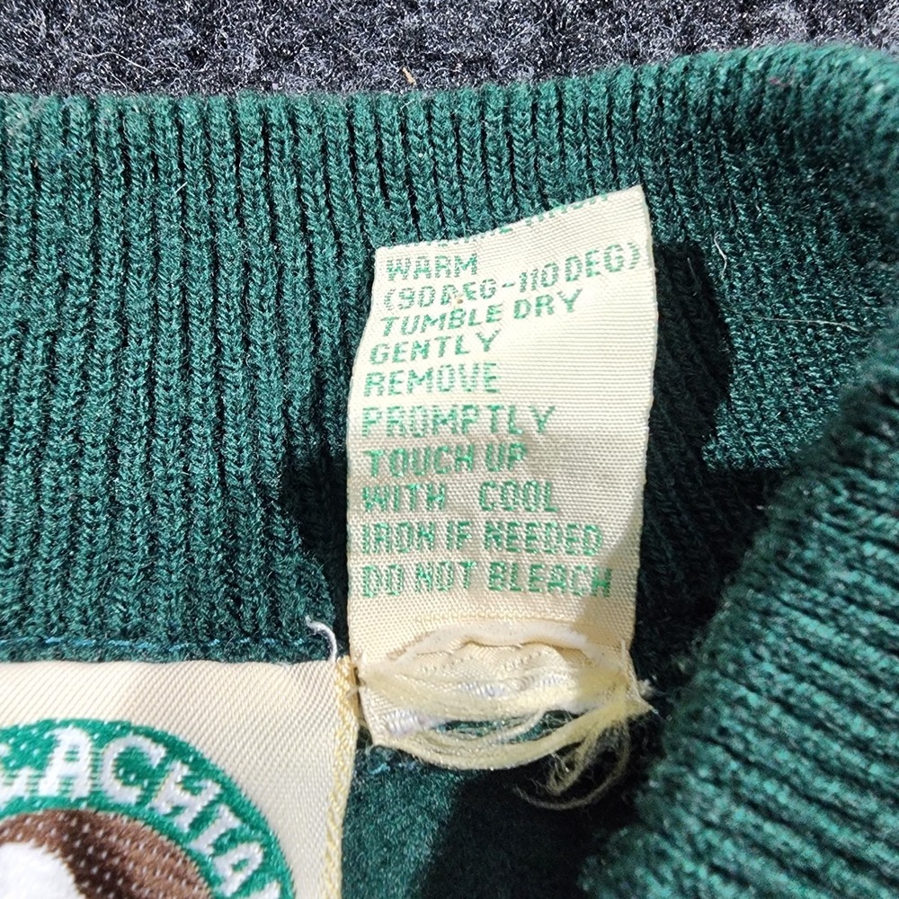 Vintage 80s Appalachian Trail Green Henley Sweatshirt Sweater Mens Large Acrylic - Picture 4 of 8